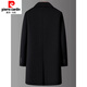 Pierre Cardin woolen coat men's autumn and winter mid-length casual woolen woolen thickened coat cashmere windbreaker new product black regular style M 170 recommended 100-125Jin Jin equals 0.5 kg