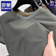 
ROMON breathable mesh round neck short-sleeved T-shirt men's summer cool ice silk top casual solid color half-sleeved T-shirt 6188 gray-green XL 175 [recommended 140-155Jin [Jin equals 0.5 kg]]