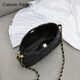 CALWAN KEODH bag women's bag new leather chain crossbody bag large capacity light luxury high-end birthday and New Year gift for girlfriend black brand fashion versatile rhombus bag