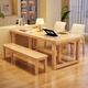 Yaqu full solid wood Zhuozi living room large long desk home dining table integrated workbench widened large board study desk writing desk C9902 ivory white single table 140x80x75cm [desktop 65mm]
