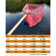 Kaooseen wooden handle double-circle anti-wear fishing net bag breeding aquatic products supermarket hotel fish net fish fishing gear fishing shrimp seafood 30cm long wooden handle flat head double frame small eye net