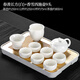 Set de té de clcEy conjunto de cordero grasa jade porcelana blanca kung fu 2024 nueva luz de jade blanca de lujo tazón taza de té té doméstico brewing chunxian xiangxuexi shi olla + pinsheng 16813 cabezas