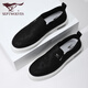 Seven Wolves men's shoes casual shoes summer lightweight canvas shoes men's casual cloth shoes thick sole anti-odor lazier shoes 9443 black 40