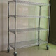 Shantoulincun stainless steel mobile wire mesh storage rack carbon steel shelf chrome-plated wire mesh stainless steel household wheel movable bin reinforced length 1518mm*width 355mm*height 1800mm without wheels
