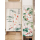 Cortina de la puerta del baño Beyzk Cortina de la puerta del inodoro Moderno Chino Jiuyu Picture Lotus Bedroom Partición Cortina Cocina sin golpear N69 N694 Ancho 85* Altura 150 más Tipo de apertura de varilla (pieza media