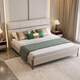 Mengmeisxuan lit wujin bois en bois massif nouveau en cuir chinois lit double lit haut de gamme lit de mariage lit 1,8 m lit jw-206 695a le matelas est doux de l'autre côté et dur de l'autre côté