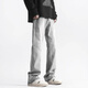 Mode Handy Jeans Herrenmarke Brand Frühling und Herbst Sommer -Flagge Hosen Jungen American Retro Freizeithose gestapeltes Hosen G841 Zementgrau 3xl (160 bis 185 Jin [Jin gleich 0,5 kg] tragbar)
