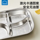 乐扣乐扣儿童餐盘316不锈钢分格餐盘幼儿园宝宝家用辅食盘小学生打饭餐具