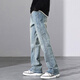 Джинсы для джинсов Cleanfeck Men's Slim Blim Black Vibe Американская главная улица брюки весна и летние микрофласные брюки 9901 Ностальгический синий микро-поле m