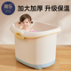 Carreaux de bain pour enfants baignoire baignoire baignoire de baignoire grande salle de bain salle de bain de salle de bain isolation seau de bain peut s'asseoir printemps et été marron + 8 pièces pack [isolation à double couche] tabouret de bain 0-15 ans