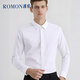 ROMON solid color business professional formal wear men's shirt work clothes men's long-sleeved shirt men's CS108 black XL
