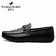 Fugui Bird Herrenschuhe Sommerzehen Schicht Cowide Business Casual Crocodil Muster Mütze weiche Sohle atmungsaktiven leichten Fahren lässige Schuhe Herren schwarzes Muster Yulin Fg9920 38