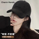 Charm Kendo官网棒球帽女遮阳帽户外运动百搭韩版大头围显脸小休闲纯色鸭舌帽 暗夜黑