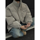 Nying Matte Pu Cotton Jacket Herren neuer Winter American Modemarke Muschi verdickte warme Baumwolljacke mit losen Kragen dunkelgrauem XL (130-150jin [Jin entspricht 0,5 kg])