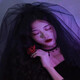 Mays Will retro Halloween black veil mesh organza goth dark party cos writing photo birthday gift lover black double layer nude gauze 60-80 hairpin style