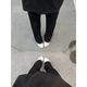 
7 best products black micro-flare jeans for men spring and summer American high street scimitar loose straight slim long pants for men DF-701 black XL