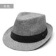 Kim sunja trendy brand new big head hat men's retro British jazz hat trendy summer breathable gentleman hat sunshade straw hat gentleman style breathable white M size small (54-56cm)