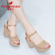 Fugui Bird Talals Sandals Chaussures féminines NOUVEAU ÉTÉ SUMPRE CALAGE HEURS HEURS FEMMES CHAPACLES À TAQUE FEMMES PLAGIE IMPLICATEUR OPENS TOOD TOAD TOOD SOGNE FEMME CHARMAGNE Talons talons 8,5 cm 37
