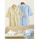 
Hengyuanxiang couple pajamas for women in summer pure cotton short-sleeved high-end sense for men's home clothes suit breathable thin 16859A men's style L