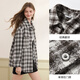 Xiangying retro coffee color plaid shirt for women 2025 winter new style wool long-sleeved loose lapel shirt jacket Kage M 160/84A/95-110Jin Jin equals 0.5 kg