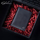 SaTCHI men's short wallet business casual cowhide vertical wallet gift box birthday gift men
