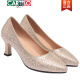 Cartelo Champagner Farbe Hochzeitsschuhe High Heels Frauenschuhe Lederschuhe Braut Schuhe Frühling und Herbst Single Schuhe Abendbrise sanfte Schuhe 1381 Champagner Farbe 35