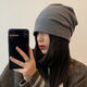 Kildamon pile of hats for men, autumn and winter cold hats, women's turbans, men's trendy pullover knitted hats, headbands, nightcaps, confinement hats, gray