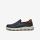 Bata loafers men's 2025 spring casual breathable cowhide thick sole one foot pedal G6850AM5 dark blue 40