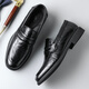 
CARTELO men's leather shoes soft sole foot cover business casual shoes loafers breathable one-foot leather shoes men 9906 black 43