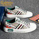 Carbin Canvas Shoes Men's Shoes 2025 Summer Breathable Men's Casual Shoes Light Luxury Embroidery Shoes Men Flat Shoes Men White 42