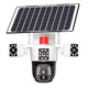 Soderman Solar 4G Camera de flujo ilimitado al aire libre HD inalámbrico impotente e insensible al monitor inalámbrico Hogar 360 grados Sin ángulo muerto con visión nocturna Teléfono móvil Panorámico remoto Rural Rural Doble Solar Solar Tres lentes (no se requiere una red + noventa y nueve años de tráfico) Norte 30 días de video de video circular de video circular de video circular