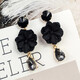 Tingbai Korean temperament, cold style flower earrings for women, women's forest petals, long tassel plated silver earrings earrings, ear clips, X844 petal crystal