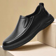 Goldlion Men's Shoes Spring Breathable Business Casual Leather Shoes Men's Slip-on Soft Leather Soft Sole Genuine Leather Low-top Sports Sneakers Black Slip-on 40