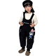 G.DUCKKIDS Little Yellow Duck Down Overalls Girls Thickened Outer Pants Rabbit Police Officer Children's Pants Girls Casual Pants Black 100 Recommended for 2~3 years old 90-100 cm