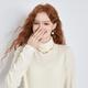 Fairy's Pocket Autumn New Women's Pullover Sweater Simple Slim Long-Sleeved Outer Top Playful Red (Small Turtle Collar) L