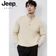 JEEP SPIRIT Henry collar long-sleeved sweater men's autumn American high-end muscular men's fitness all-match slim tight T-shirt B506 white M
