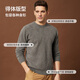 Shanshan 100% sheep wool cardigan men's long-sleeved autumn and winter business casual round neck jacquard bottoming pullover