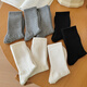 Calcetines Renlofer Muboo medio de hombre de color sólido calcetines de algodón de algodón Sweat-absorbente y transpirable Solid Socks Sports Sports Socks Socks Zhuji Socks Four Seasons 3 Pares of White de una sola talla/1369 Medias