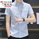 Holzspecker (Tucano) 2024 Neues Ice Seide kurzärmeliges Hemd Herren Sommer dünne Taschenhemd Korean Casual Plaid Top Khaki 847 M 90-104jin [Jin gleich 0,5 kg]