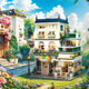 Zhegao Family Qifu Building Blocs 2025 New Girl Series Assemblé Villa House Compatible avec LEGO Building Blocs Hotel Hotel Castle Girls Toys Double Floor - Wangwang Villa + Lighting [1048 Grains]