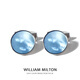 William Milton Deep Sea Blue Mother Lily Cuff Links Мужской высококачественный манжет ламп роскошной подарочная коробка серебряная мама Лили резня