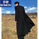 ROMON black long Godfather shoulder-padded woolen coat men's winter thickened cleanfit Cthulhu civilian trench coat black upgraded version 90% of buyers choose M 105-120Jin Jin is equal to 0.5 kg