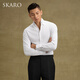 SKARO【雷总同款 免烫无痕】一片领衬衫男士商务休闲长袖白色衬衣 白色SKE1193（一片领）_雷军同款 42