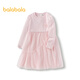 Balabala Children's's Clothing Girls's Girls's Children's Tripted Jirt 2025 Spring Bow Mesh Jirt Sweet 209125111003