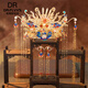 DR-FLVVS phoenix crown headdress Xiuhe step shake Chinese wedding dress Ming Dynasty Hanfu Xiapei bride dragon and phoenix gown diy handmade finished phoenix crown suit (ear clip)