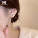 DAISY DREAM gold H letter snake-shaped earrings 2025 new hot style high-end temperament light luxury earrings women's versatile ear jewelry gold snake-shaped letter H earrings