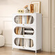 Yushili Haushaltstahl Bücherregal Lagerregal bodenhaftes Wohnzimmer ausgelöschtes Türstaubdichte mehrschicht mehrschichtiger Aufbewahrungsschrank Rack Kinder Bücherregal Lichtbogen Elegant Weiß 5 Tür-1695*900*350mm