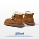 Disney children's shoes girls winter plus plush fur shoes warm Birkenstock shoes children's snow boots DST1026 brown size 29