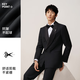 Guillaume Tuxedo Wool Suit Men's Double-Breasted Black Formal High-Grade Groom Wedding Dress Suit Swallowtail Black Top + Pants 48