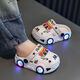 Meng Yilan (Mengyilan) Slippers pour enfants Carton Carton ACTUATION LUMINES BARCHES ET FILLES ANTI-SLIP SOME SOLE SANDOOR SANDORS INDOOR Sandales BAGUES CHOSE [Version claire colorée Y178B White Soft Seme Sole non glipt 20 -21 Taille [longueur intérieure 13,5 cm]